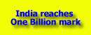 India Reaches One Billion Population